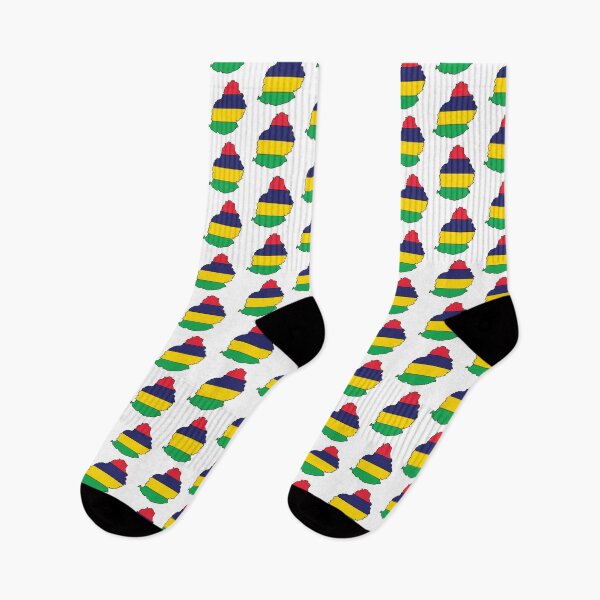 Item preview, Mauritius country shape flag designed and sold by Rachael Taylor.
