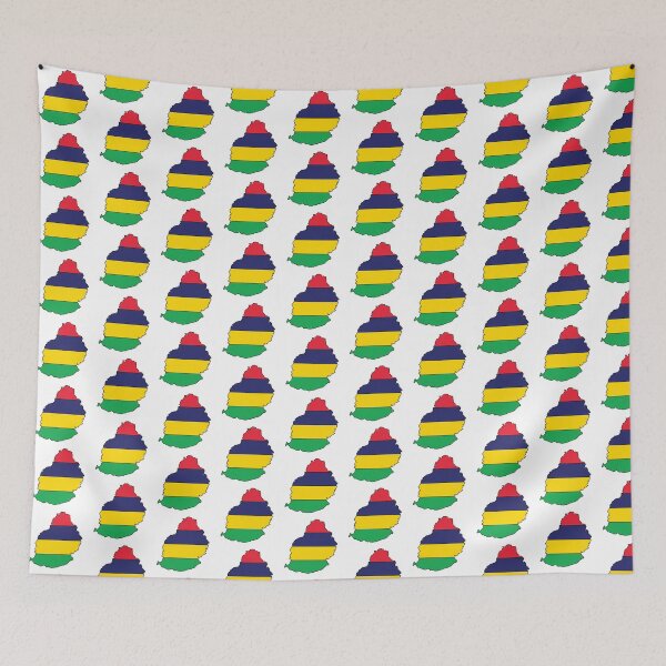 Item preview, Mauritius country shape flag designed and sold by Rachael Taylor.