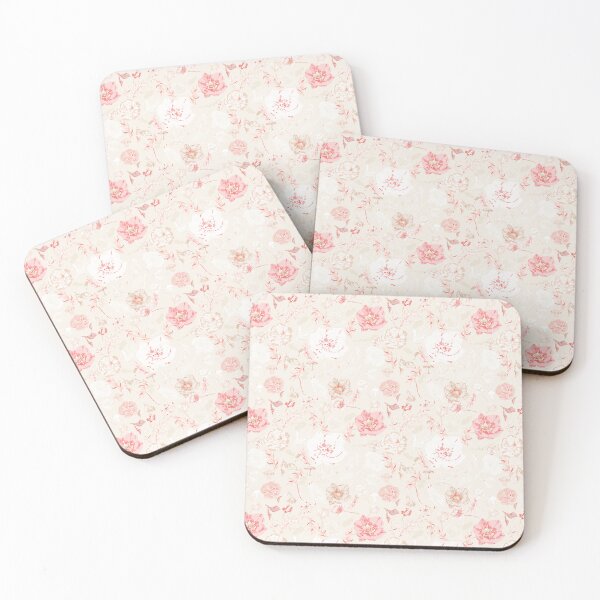 Item preview, Whispers of Elegance - Big Florals in Beige and Rose Pink designed and sold by ara-designs.