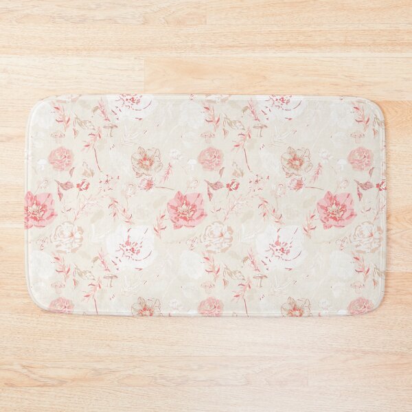 Item preview, Whispers of Elegance - Big Florals in Beige and Rose Pink designed and sold by ara-designs.