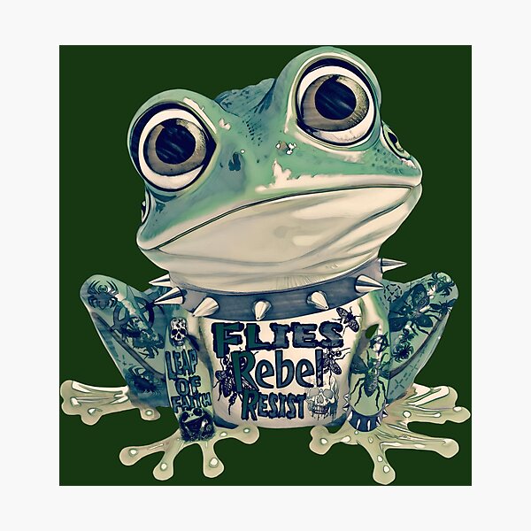 Item preview, Gothic Rebel Punk Frog Design | Cool Tattood Frog With Spiked Collar Graphic  designed and sold by DopeStick.