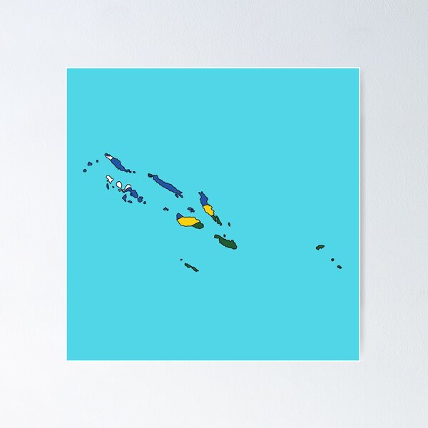 Solomon Islands country shape flag Poster