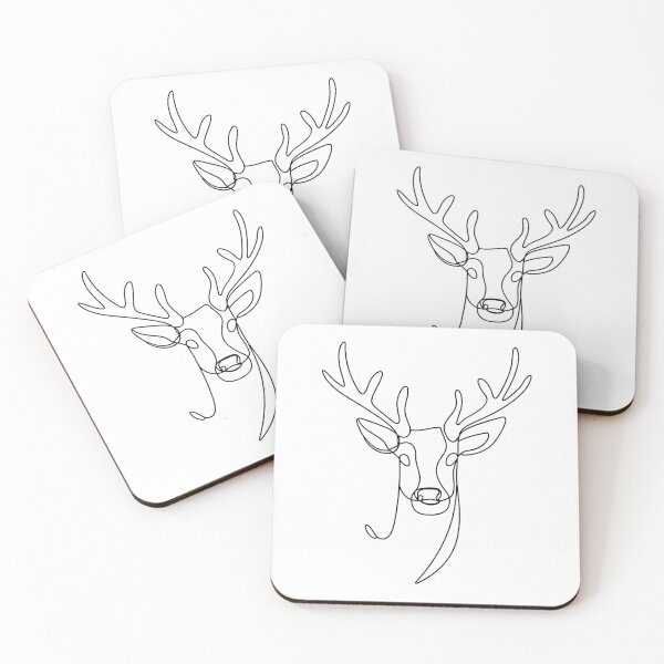 Item preview, Deer head portrait in simple line art style designed and sold by Andrey-Myagkov.