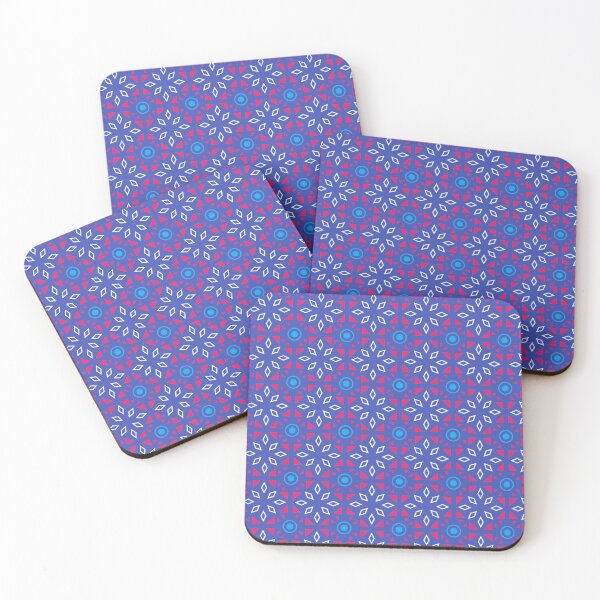 Item preview, Blue White Red Batik Modern Contemporary Print Pattern  designed and sold by VioletsnPansies.
