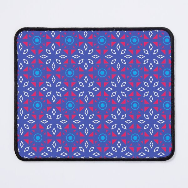 Item preview, Blue White Red Batik Modern Contemporary Print Pattern designed and sold by VioletsnPansies.