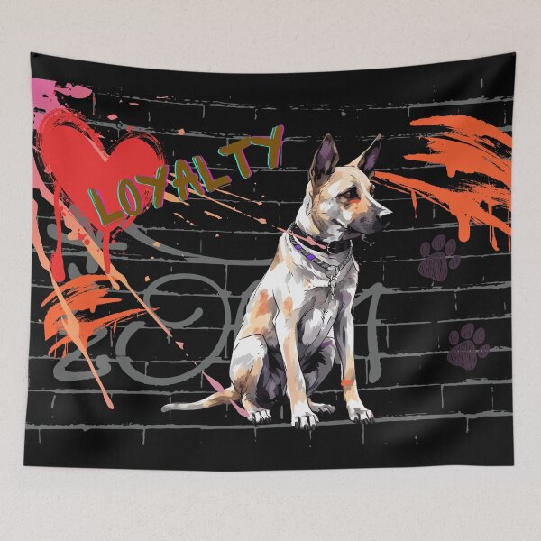 Item preview, Germen of Shepherd Loyalty Street Art Style on Black designed and sold by StephanieLZ.