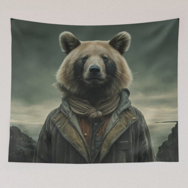 Item preview, Portrait of a bear in modern clothes designed and sold by LuckyFamily.
