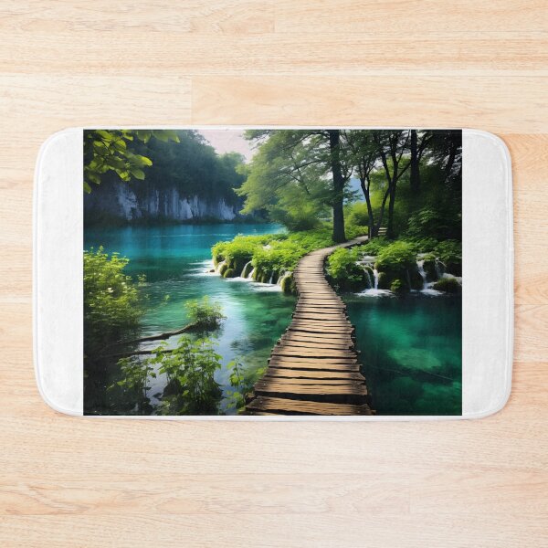Item preview, A wooden bridge over a body of water designed and sold by johndesign88.