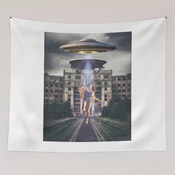 Item preview, UFO In The City Poster designed and sold by Pixelfunk.