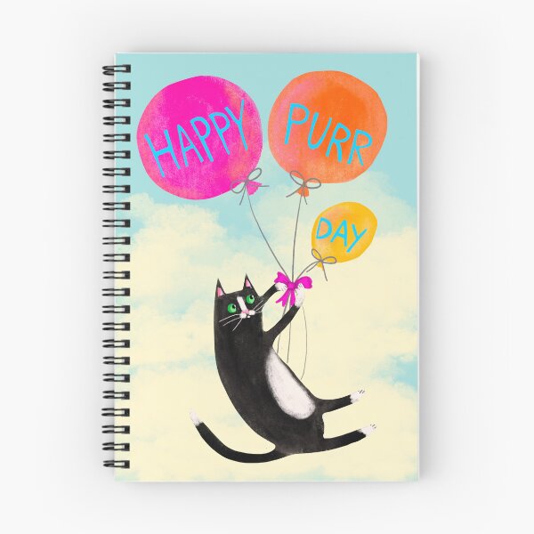 Item preview, Happy Purr Day! Tuxedo cat greeting designed and sold by tascha-doodles.