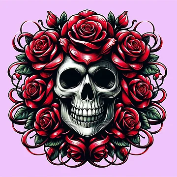 Artwork thumbnail, Eternal Skull with Red Roses by RPN-Store