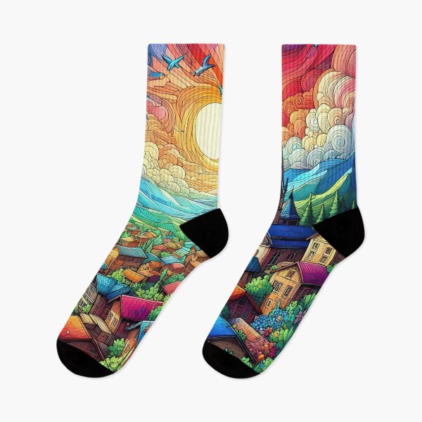 Item preview, Sunset Serenade Over the Village designed and sold by Vitalka-uk.