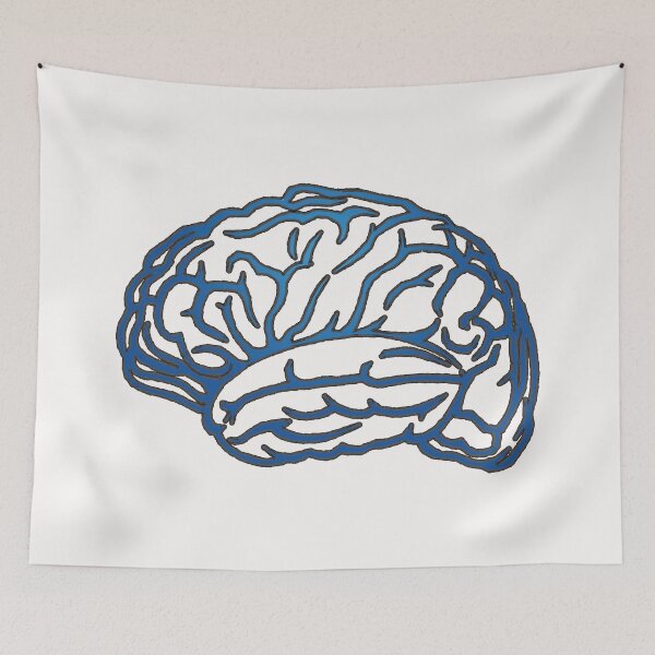 Item preview, Brain Outline - Blue, White Background designed and sold by Artsy-Chemist.