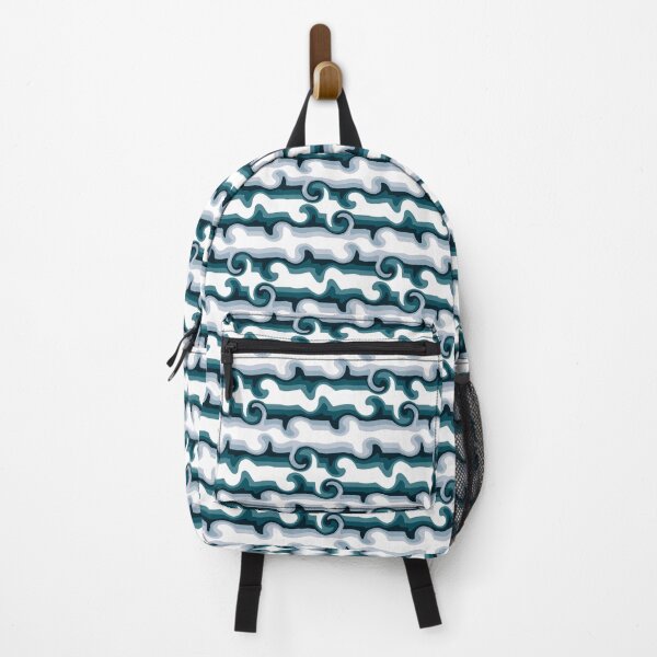 Item preview, Abstract Waves Blue White Green Repeating Pattern Ocean designed and sold by Tinosheart.