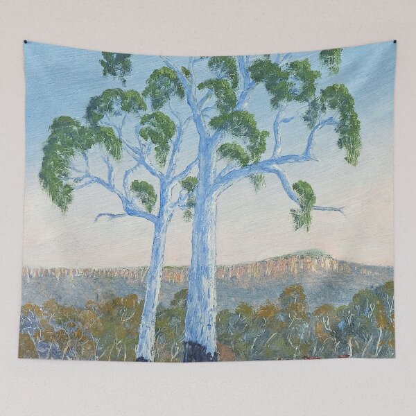 Item preview, Gum Trees, Looking to Mt Stuart Townsville - Oil on board designed and sold by Paul Gilbert.