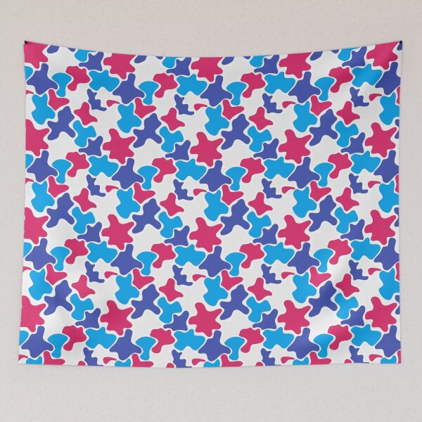 Item preview, Blue White Red Abstract Modern Contemporary Print Pattern  designed and sold by VioletsnPansies.