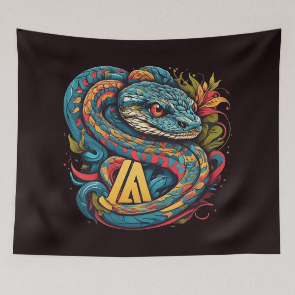 Item preview, Design with a snake. Use the design style of RVCA clothing brand designed and sold by Bitty777.