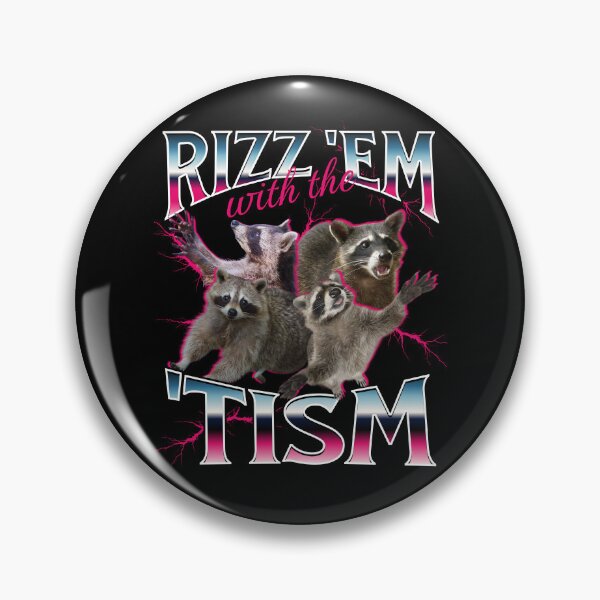 Artikel-Vorschau von Rizz Em With the Tism Meme – Lustiger Autismus-Waschbär im Vintage-Bootleg-Stil der 90er, designt und verkauft von PetNamedPeeve.
