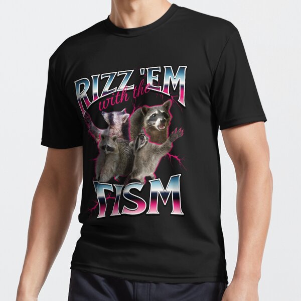 Aperçu de l'œuvre Rizz Em With the Tism Meme - Funny Autism Racoon dans le style bootleg vintage des années 90 créée et vendue par PetNamedPeeve.