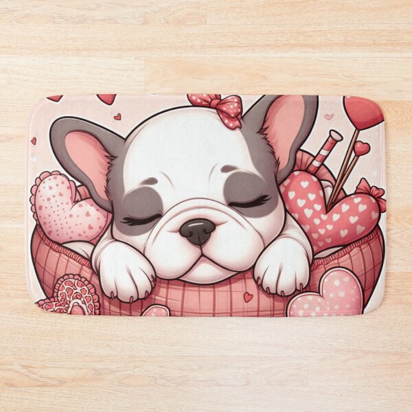 Item preview, Valentines French Bulldog Puppy Sleeping designed and sold by purplesensation.