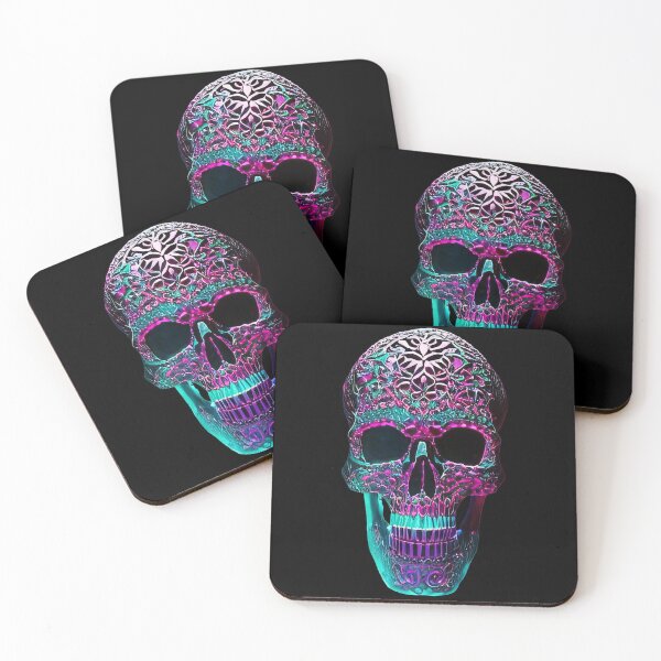 Item preview, Blue & Pink Vivid Skull designed and sold by ZipperDragon88.