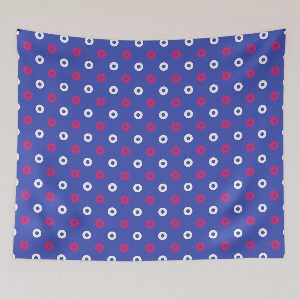 Item preview, Blue White Red Polka Dots Modern Contemporary Print Pattern  designed and sold by VioletsnPansies.