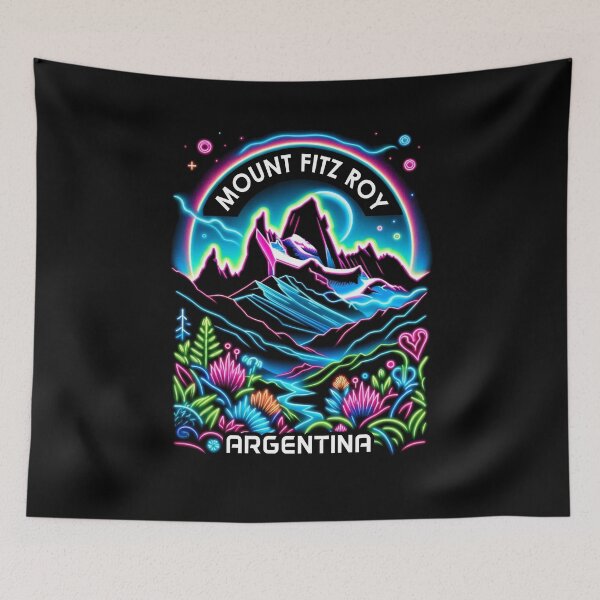 Item preview, Mount Fitz Roy Argentina Neon Digital Art designed and sold by SambaStyles.