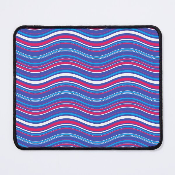 Item preview, Blue White Red Wavy Stripes Modern Contemporary Print Pattern  designed and sold by VioletsnPansies.