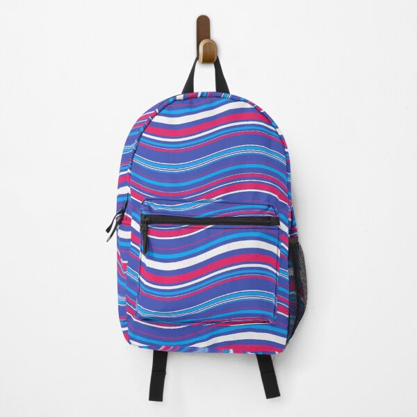 Item preview, Blue White Red Wavy Stripes Modern Contemporary Print Pattern designed and sold by VioletsnPansies.