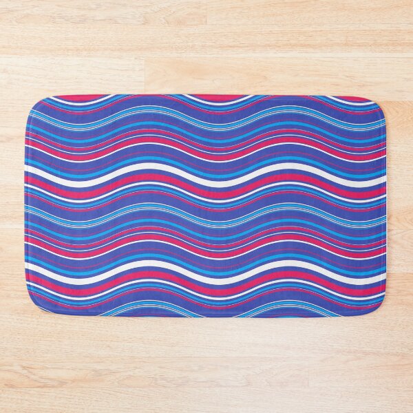 Item preview, Blue White Red Wavy Stripes Modern Contemporary Print Pattern  designed and sold by VioletsnPansies.