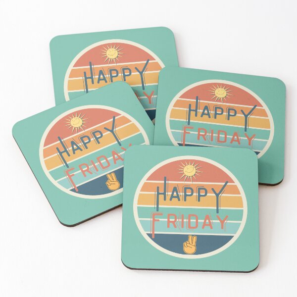 Item preview, Happy Friday Sunset Retro designed and sold by MagpieMoonUSA.