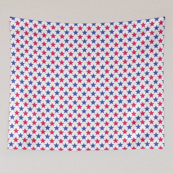 Item preview, Blue White Red Stars Modern Contemporary Print Pattern  designed and sold by VioletsnPansies.