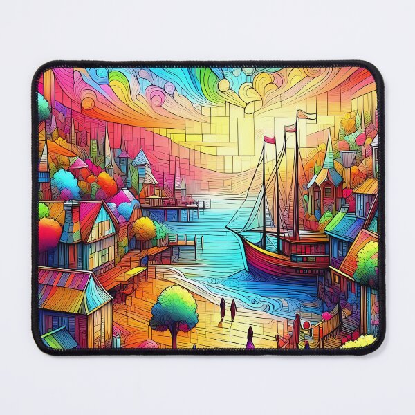 Item preview, Harbor of Hues: A Whimsical Waterfront Village designed and sold by Vitalka-uk.