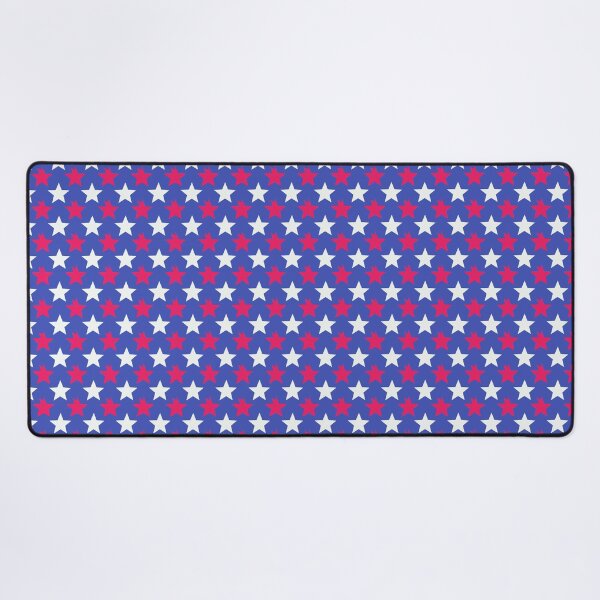 Item preview, Blue White Red Stars Modern Contemporary Print Pattern designed and sold by VioletsnPansies.