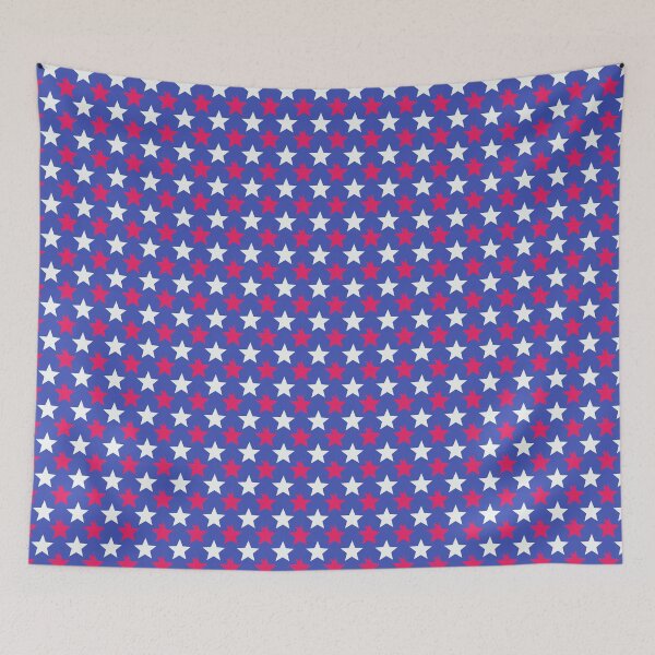 Item preview, Blue White Red Stars Modern Contemporary Print Pattern  designed and sold by VioletsnPansies.