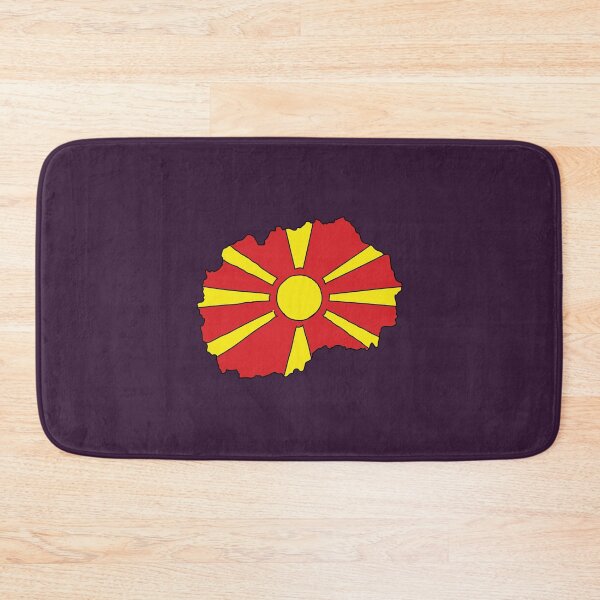 Item preview, North Macedonia country shape flag designed and sold by Rachael Taylor.