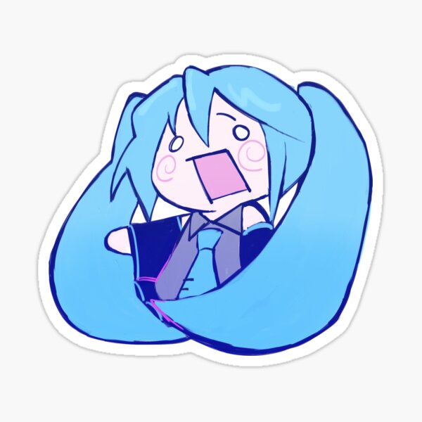 Item preview, chibi hatsune miku screaming designed and sold by nyawaw.