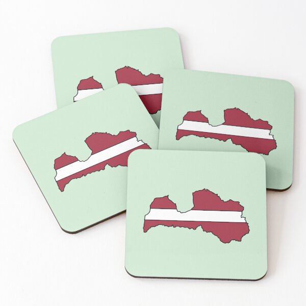 Item preview, Latvia country shape flag designed and sold by Rachael Taylor.