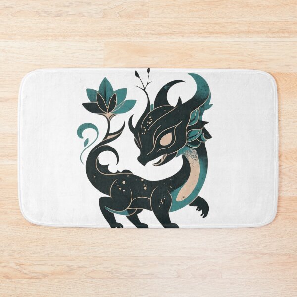 Item preview, Elvish Dragon Blue Green Floral Silhouette  designed and sold by DragonRealms.