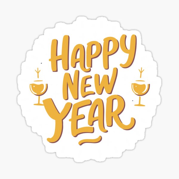Item preview, Happy New Year Typography design designed and sold by FlowerFatty5396.