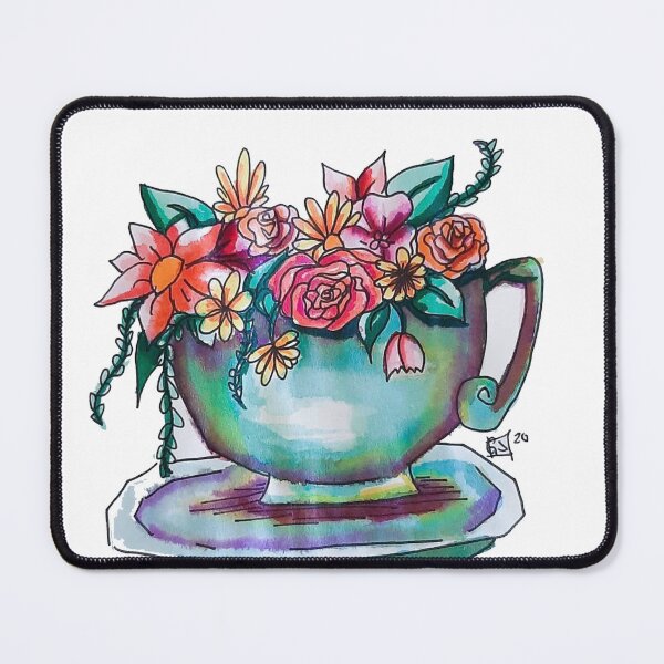 Aperçu de l'œuvre Tasse à thé florale! créée et vendue par Gabrielle Struzik.