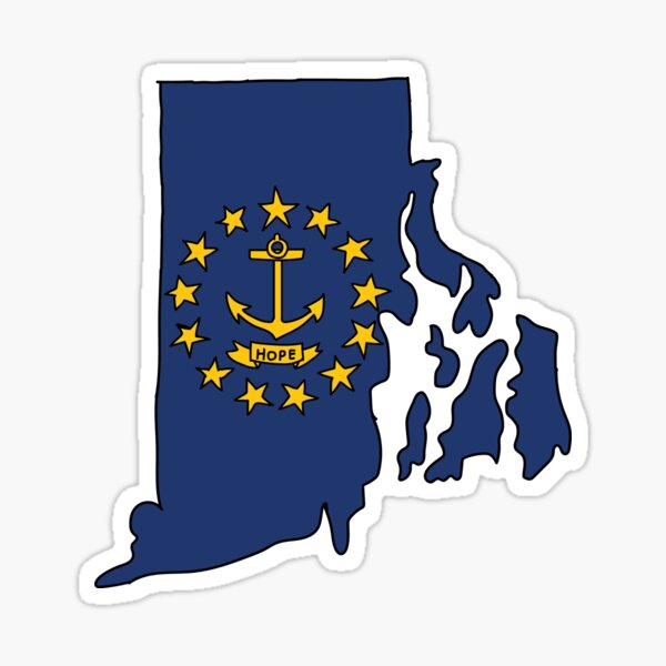 Rhode Island state shape flag Sticker