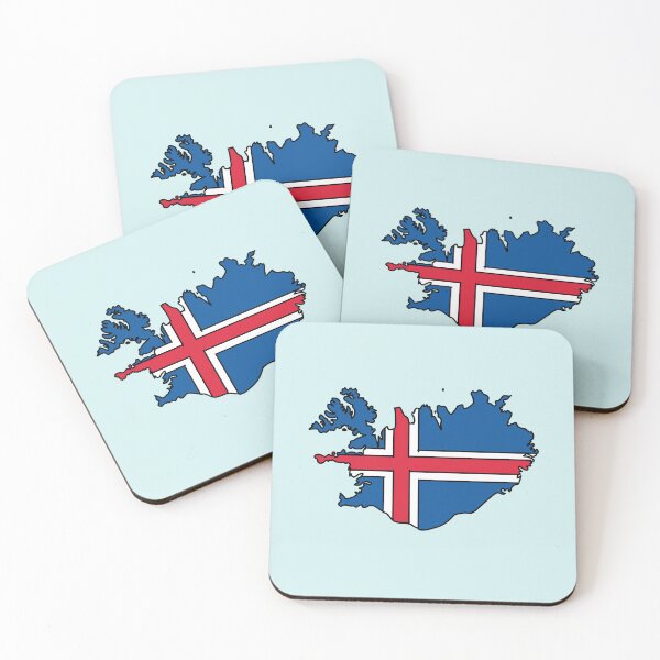 Item preview, Iceland country shape flag designed and sold by zenithcreative.