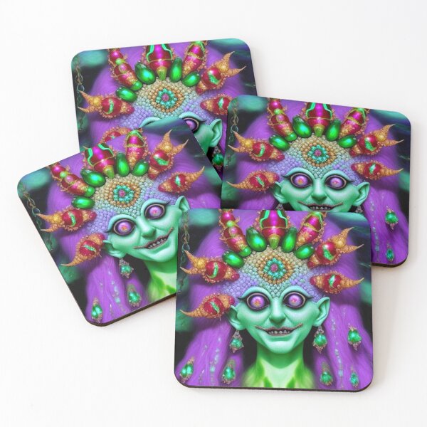 Item preview, Trippy Colorful Jeweled Medusa Figure Doll designed and sold by TheDarkWardrobe.