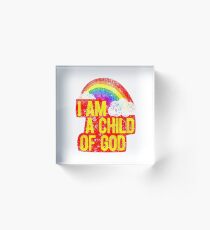 I Am A Child Of God Jesus Loves Me LDS Mormon Graphic Tee Shirt Baptism Acrylic Block