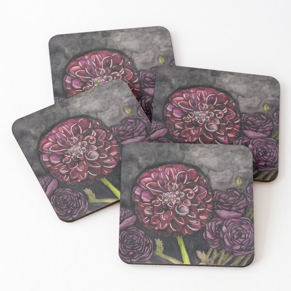 Item preview, Black Dahlia and Violet Ranunculus designed and sold by lmcarruth.
