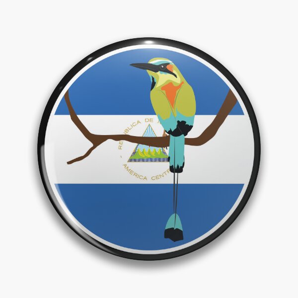 Item preview, Nicaragua Turquoise-browed motmot Torogoz Nicaraguan National Animal Flag designed and sold by FlagX.