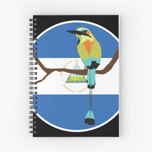 Item preview, Nicaragua Turquoise-browed motmot Torogoz Nicaraguan National Animal Flag designed and sold by FlagX.