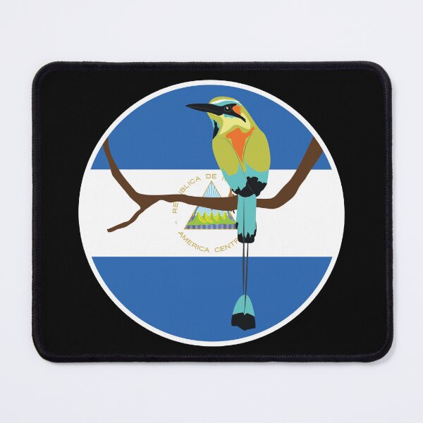 Item preview, Nicaragua Turquoise-browed motmot Torogoz Nicaraguan National Animal Flag designed and sold by FlagX.