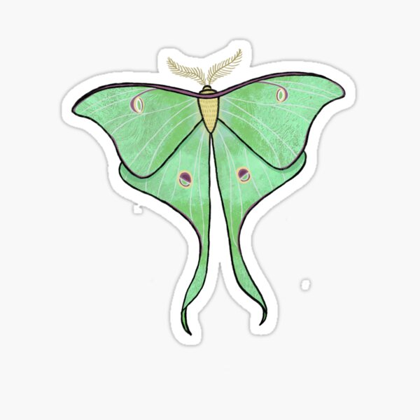 Glitter Luna Moth Sticker